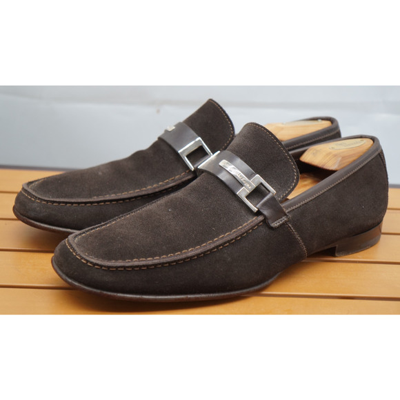 Ermenegildo Zegna Made In Italy Brown Suede Loafers Size 9.5 D Mens Dress Shoes main image 12